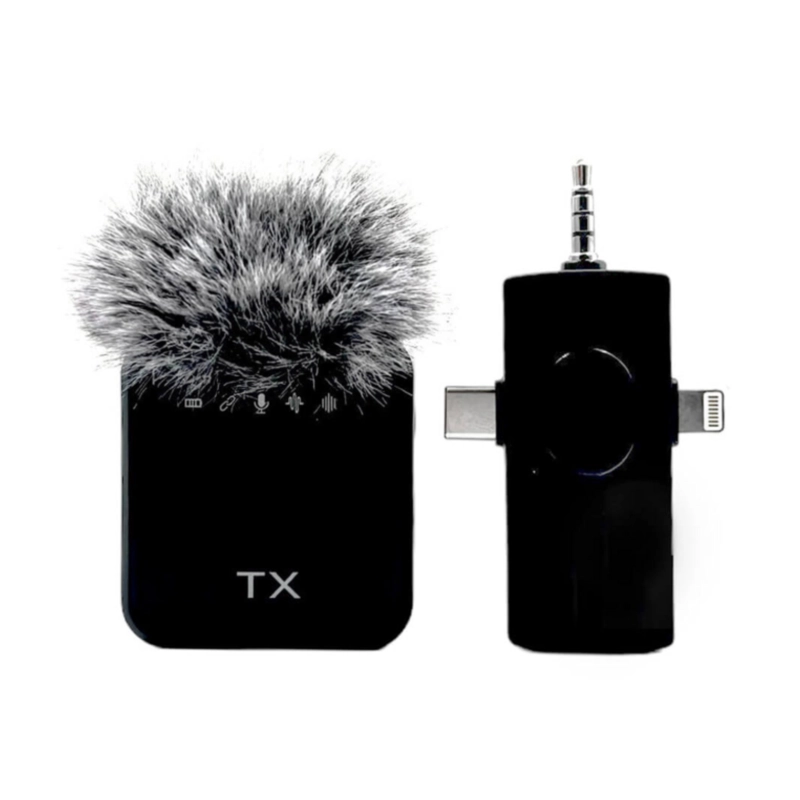 MICROFONO DE SOLAPA INALAMBRICO 3 AUXILIAR,USB-C PARA IPHONE - 1