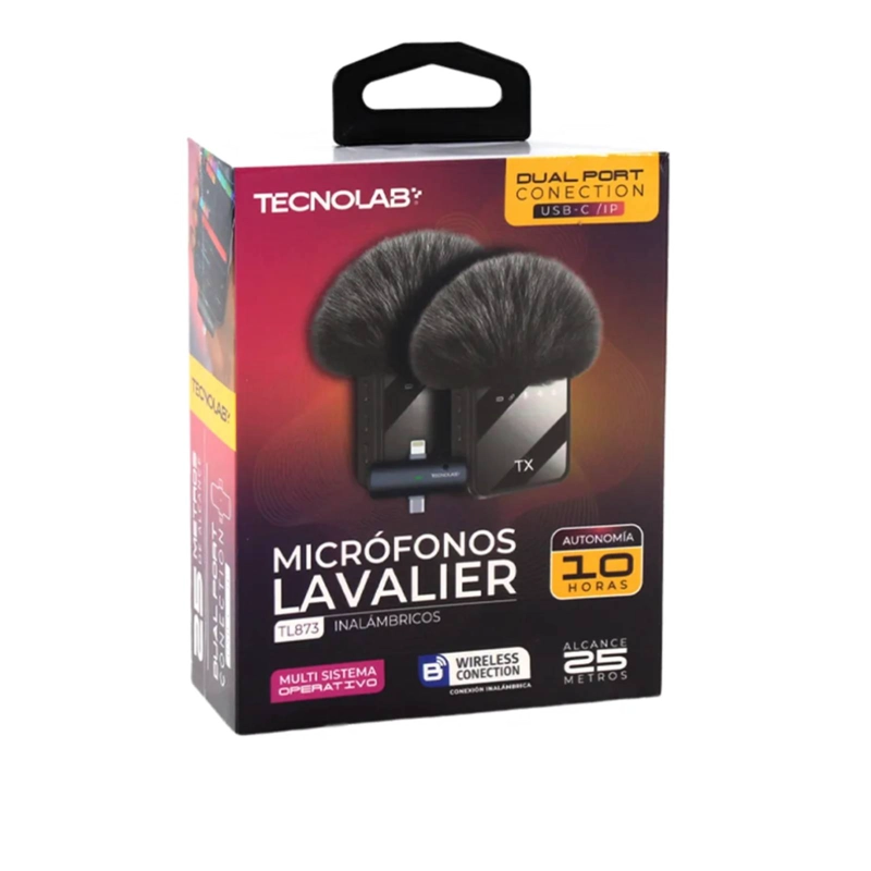 MICROFONO SOLAPA INALAMBRICO 2E1 USB-C COMPATIBLE CON IPHONE - 1