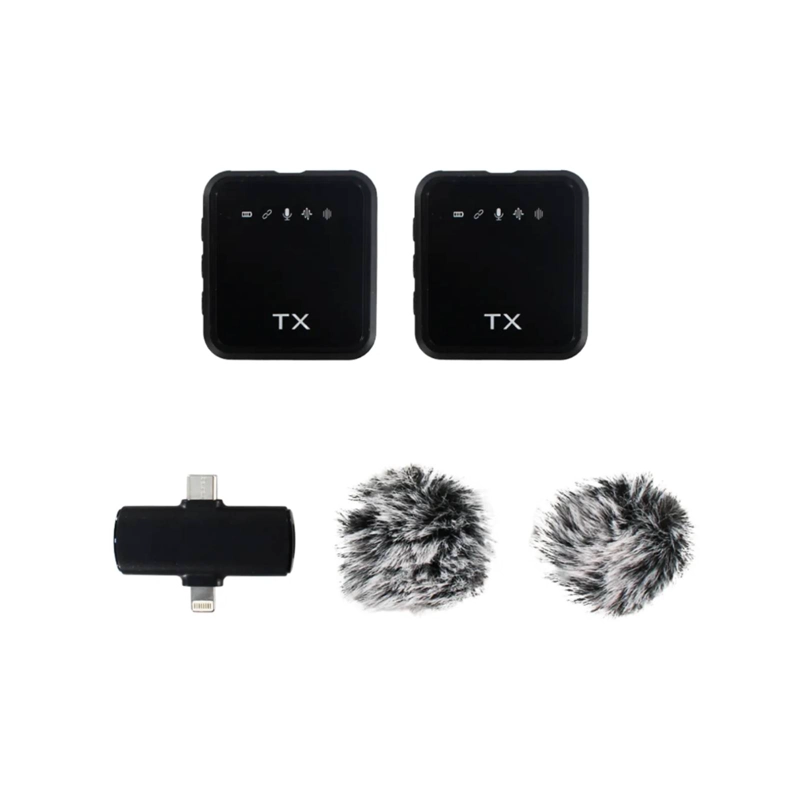MICROFONO SOLAPA INALAMBRICO 2E1 USB-C COMPATIBLE CON IPHONE - 4