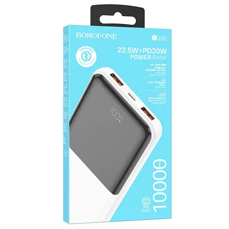 BATERIA EXTERNA CARGADOR POWERBANK BOROFONE 10.000MAH BJ36 - 4