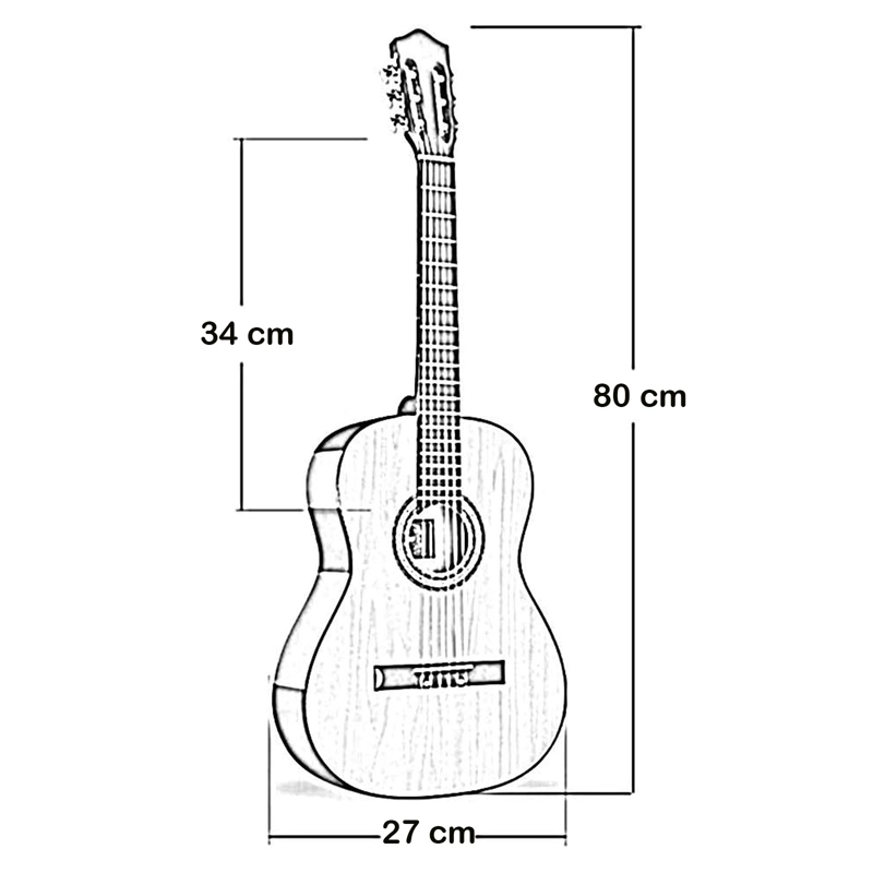 GUITARRA CLASICA DE NIÑO 30 PULGADAS FUNDA HENDRIX SUNBERTS - 3