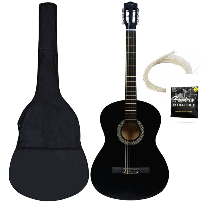 GUITARRA CLASICA FUNDA NIÑO 30 PULGADAS HENDRIX NEGRO - 5