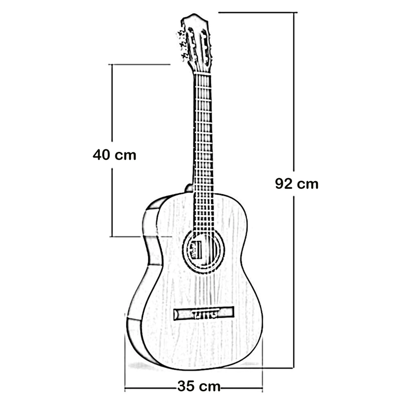 GUITARRA CLASICA MEDIANA 36 PULGADAS FUNDA HENDRIX SUNBERTS - 4
