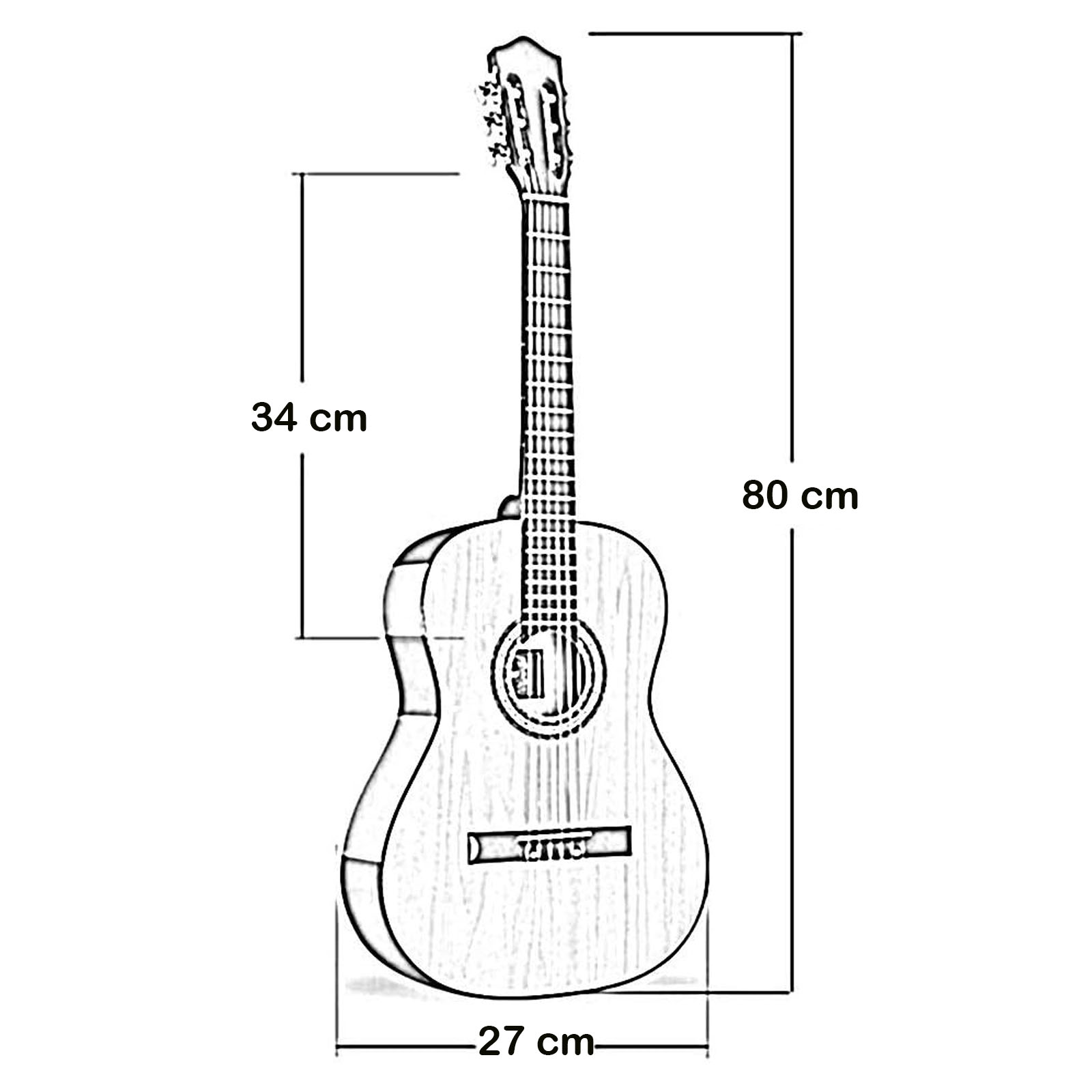 GUITARRA CLASICA DE NIÑO 30 PULGAD MADERA FUNDA HENDRIX AZUL - 3