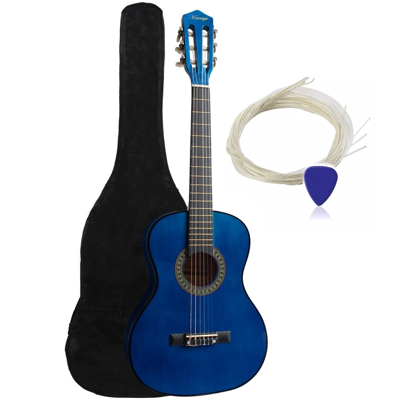 GUITARRA CLASICA FUNDA 36 PULGADAS MEDIANA HENDRIX AZUL - 5