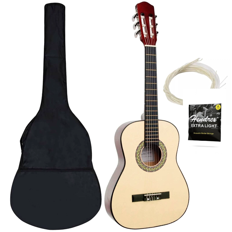 GUITARRA CLASICA FUNDA NIÑO 30 PULGADAS HENDRIX NATURAL - 4