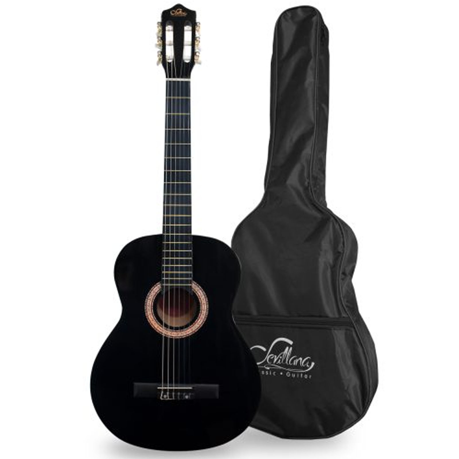 GUITARRA CLASICA FUNDA 34 PUL MEDIANA SEVILLANA NEGRO - 1