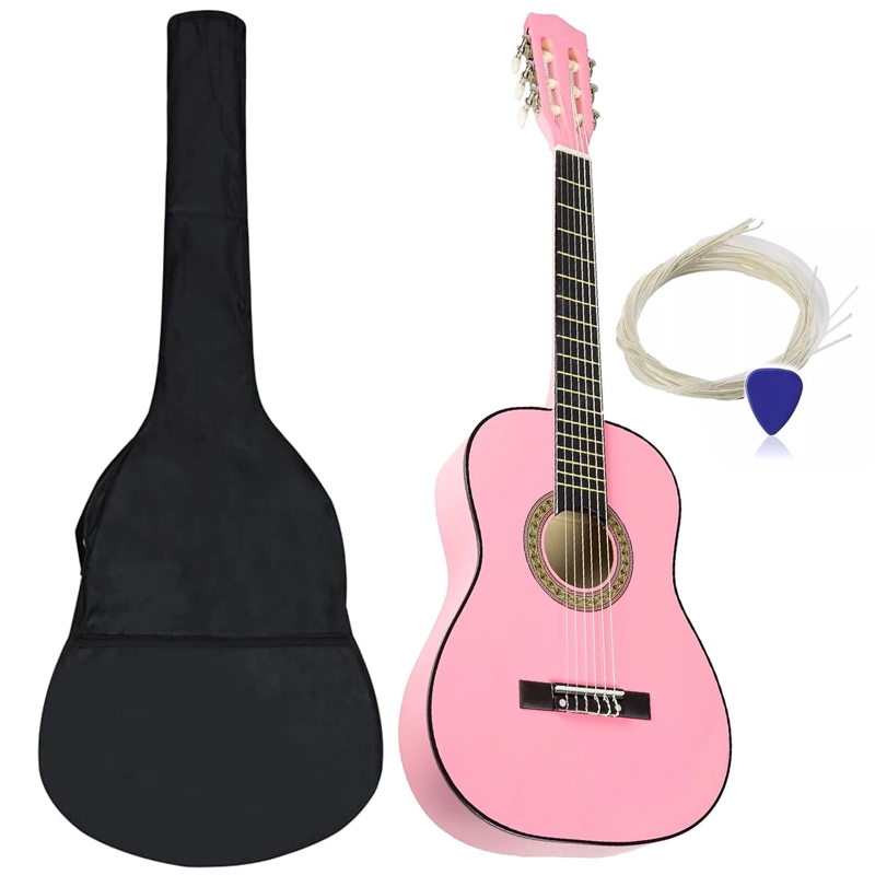 GUITARRA CLASICA FUNDA 36 PULGADAS MEDIANA HENDRIX ROSA - 5