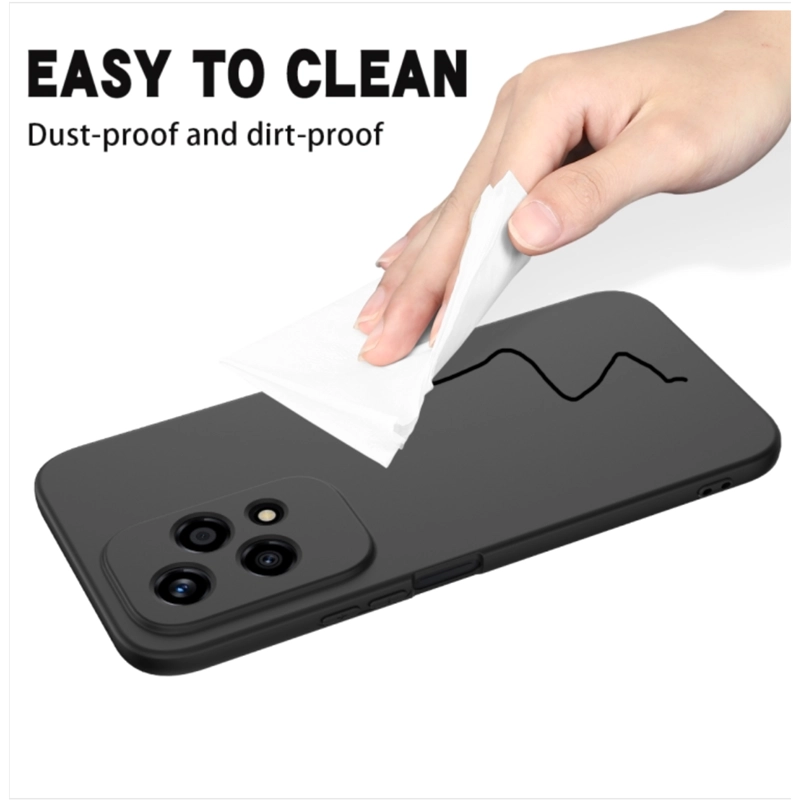 CARCASA FUNDA COMPATIBLE CON HONOR 200 LITE GOMA NEGRO - 5