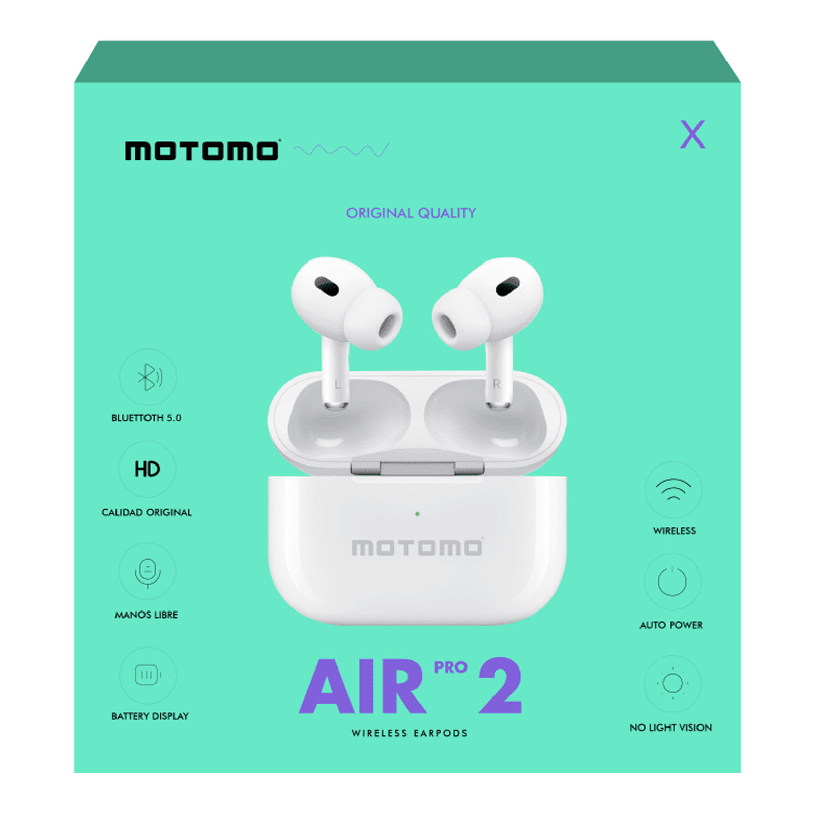 AUDIFONOS INALAMBRICO BLUETOOTH Y MICROFONO DISEÑO AIR PRO 2 - 4