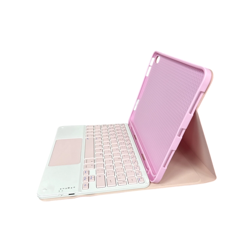FUNDA CON TECLADO ESPAÑOL TOUCHPAD COMPATIBLE CON IPAD AIR 11 6TA M2 2024 ROSADO - 3