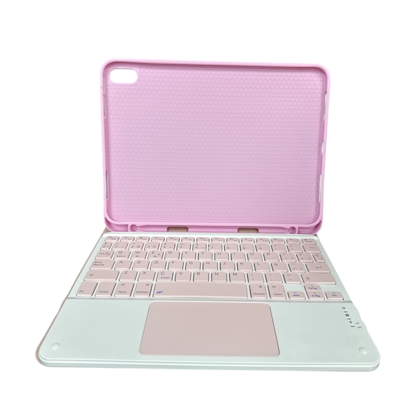 FUNDA CON TECLADO ESPAÑOL TOUCHPAD COMPATIBLE CON IPAD AIR 11 6TA M2 2024 ROSADO - 6