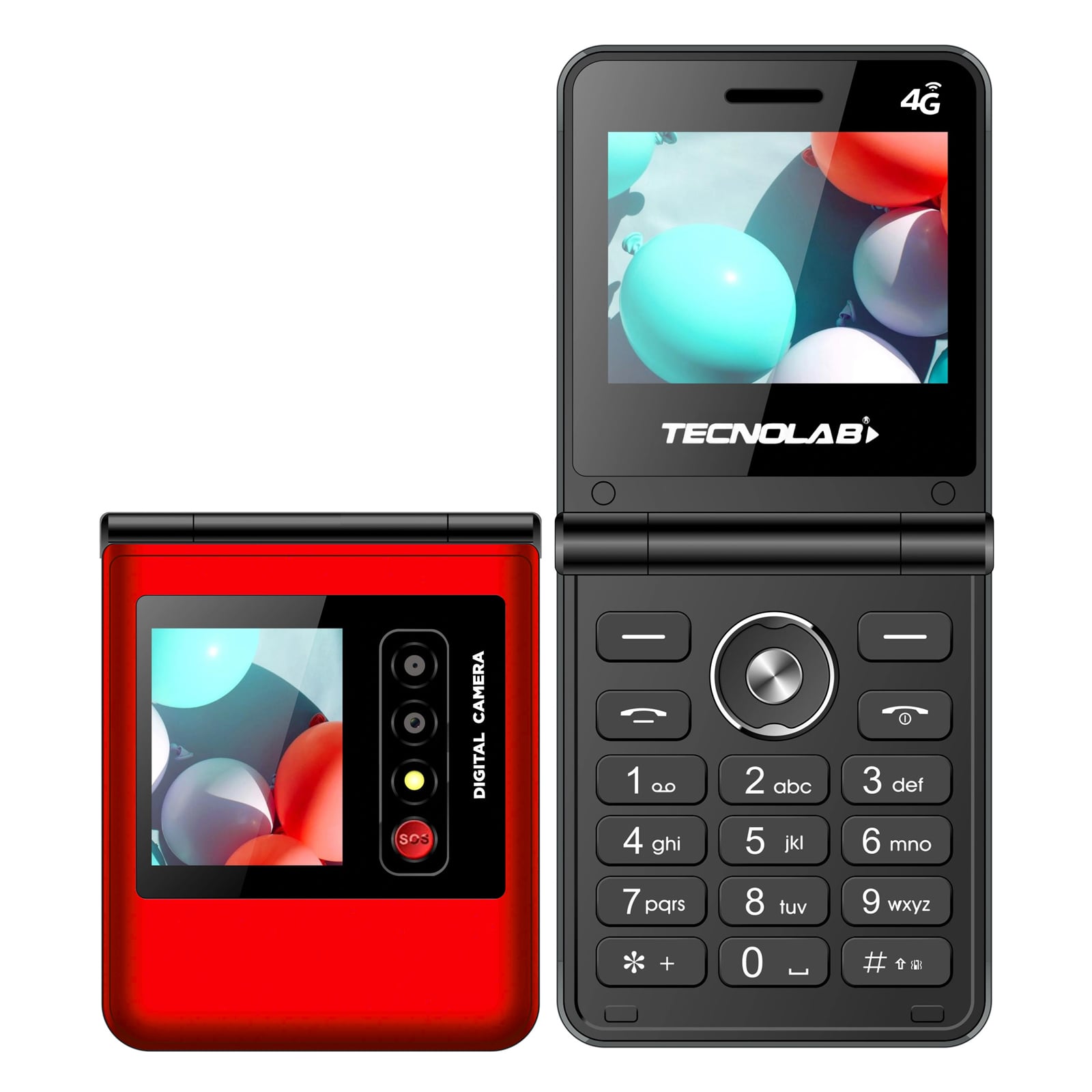 TELEFONO CELULAR ADULTO MAYOR 4G DUALSIM ALMEJA TL709 ROJO - 1
