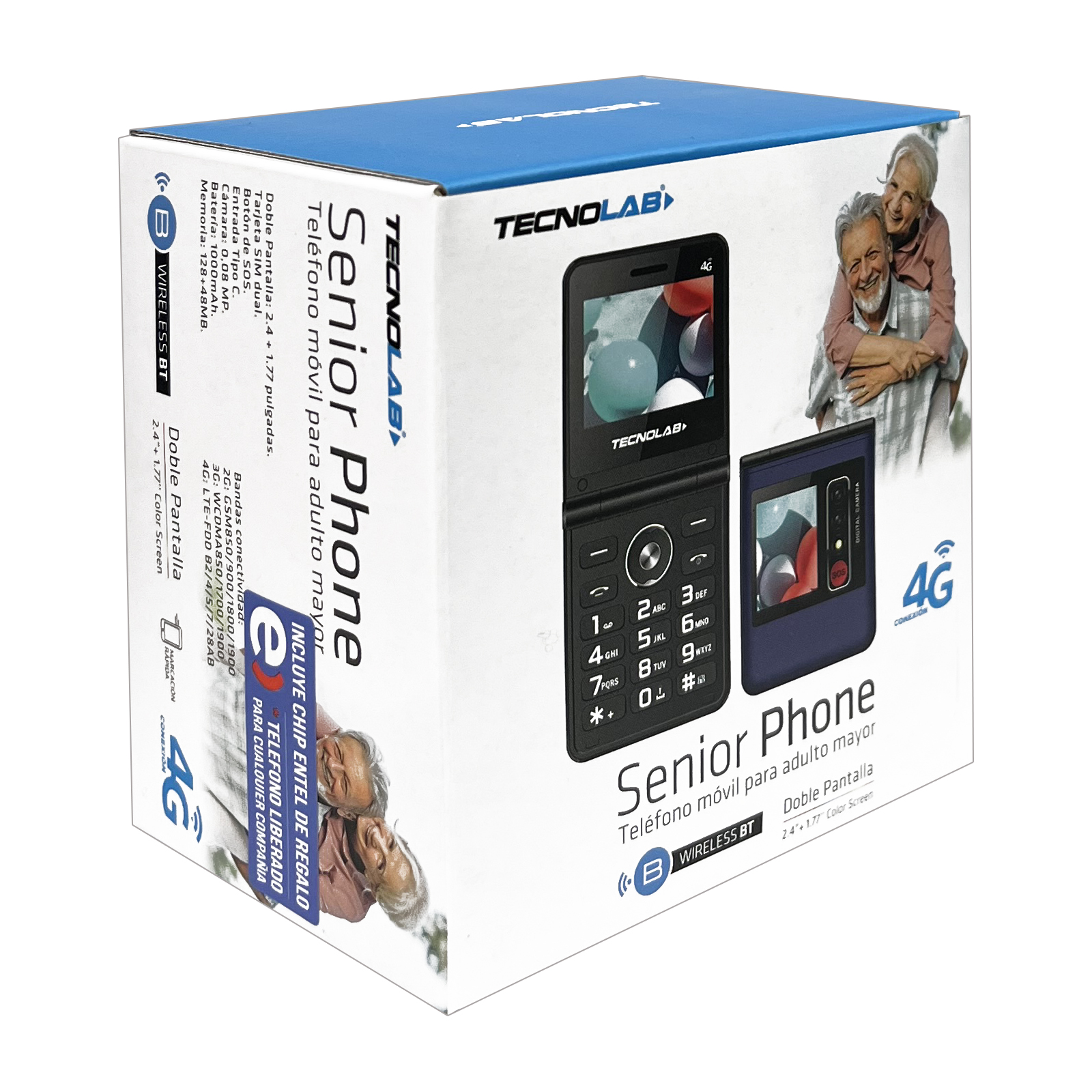 TELEFONO CELULAR ADULTO MAYOR 4G DUALSIM ALMEJA TL709 AZUL - 4