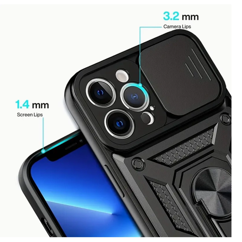 CARCASA ARMOR ANILLO COMPATIBLE CON IPHONE 16 PRO GRIS - 3