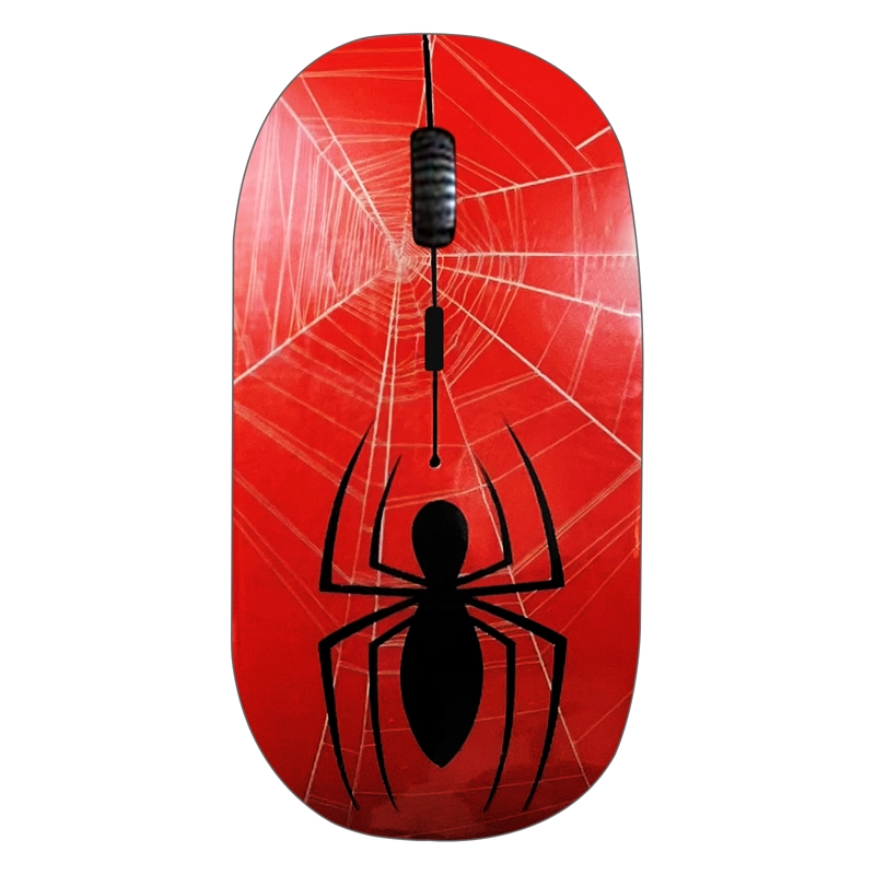 KIT MOUSE INALAMBRICO CON MOUSEPAD ESTAMPADO SPIDERMAN ROJO - 3