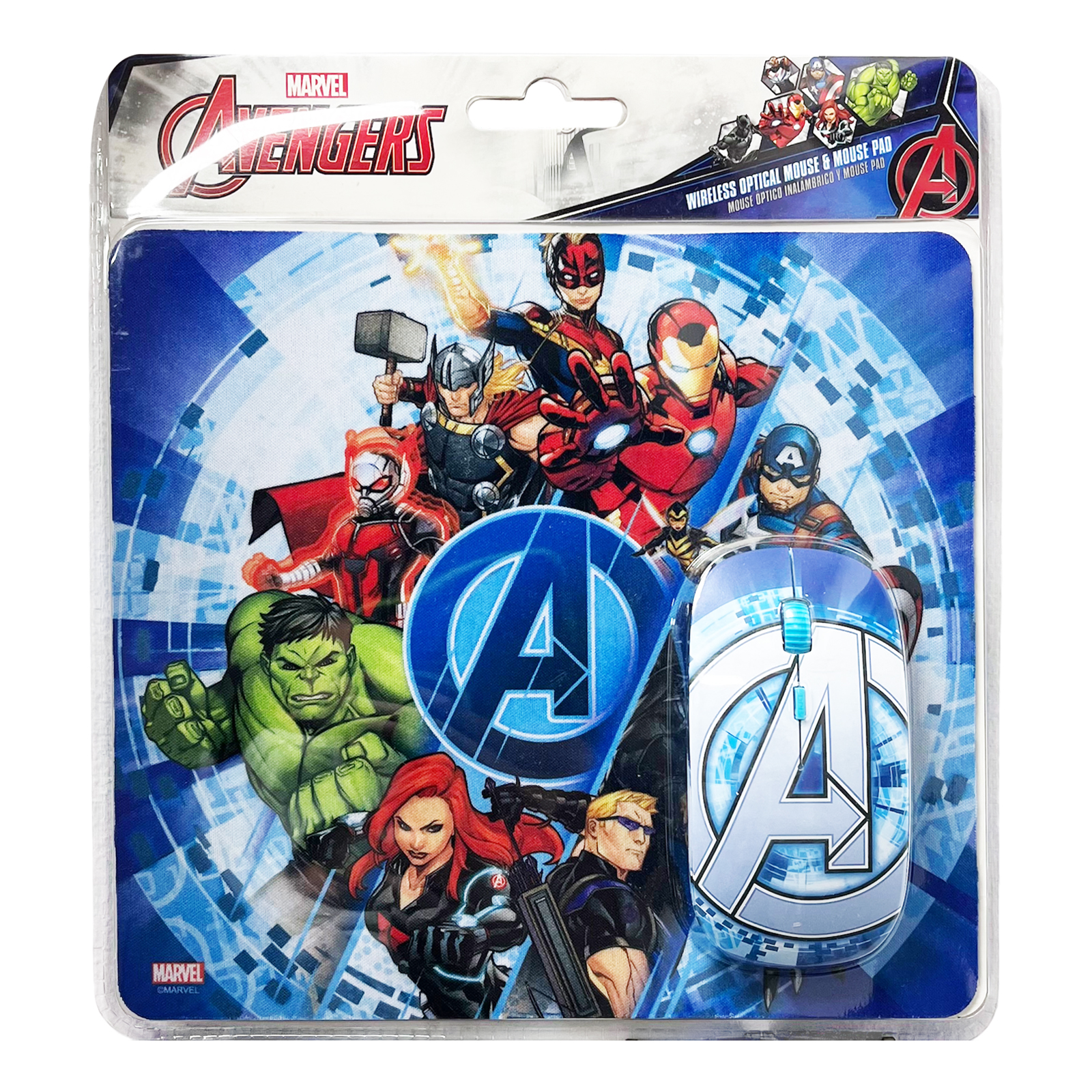 KIT MOUSE INALAMBRICO CON MOUSEPAD ESTAMPADO DISEÑO AVENGERS - 4