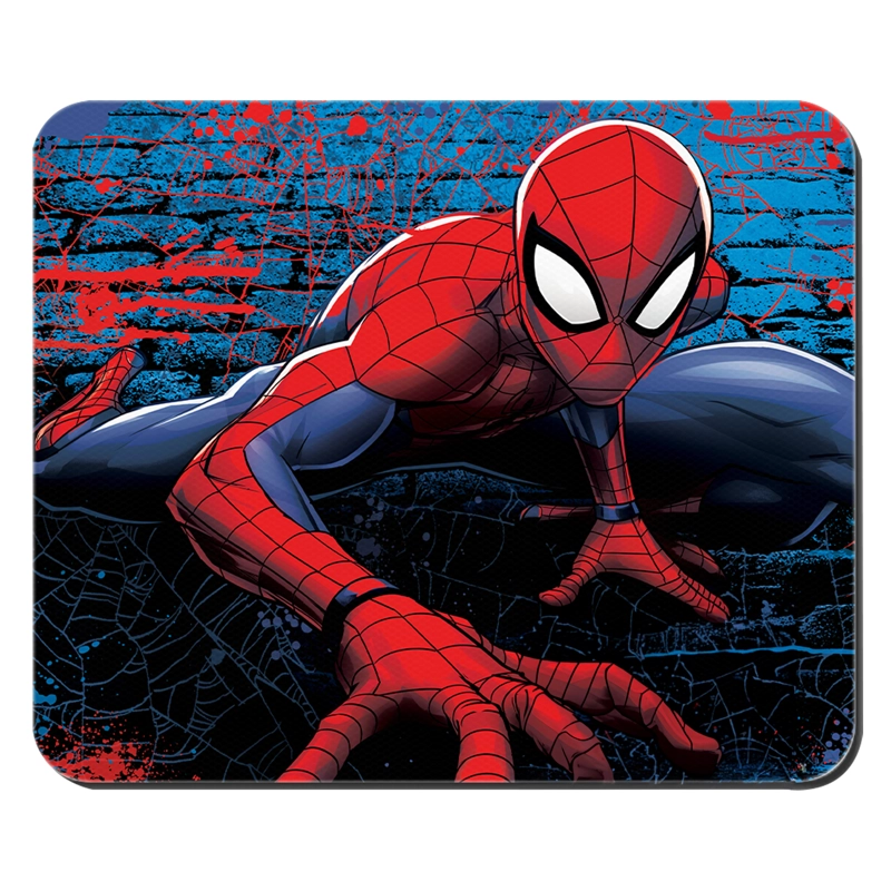 KIT MOUSE INALAMBRICO CON MOUSEPAD ESTAMPADO SPIDERMAN AZUL - 2