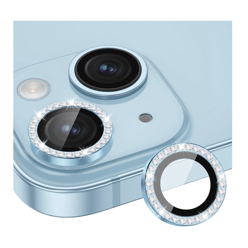 GENÉRICO PROTECTOR LENTE DE CAMARA PARA IPHONE 15/15 PLUS BRILLO AZUL