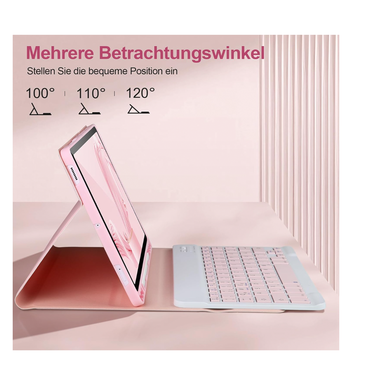 FUNDA CON TECLADO ESPAÑOL PARA SAMSUNG TAB S9 FE 10.9 ROSADO - 4