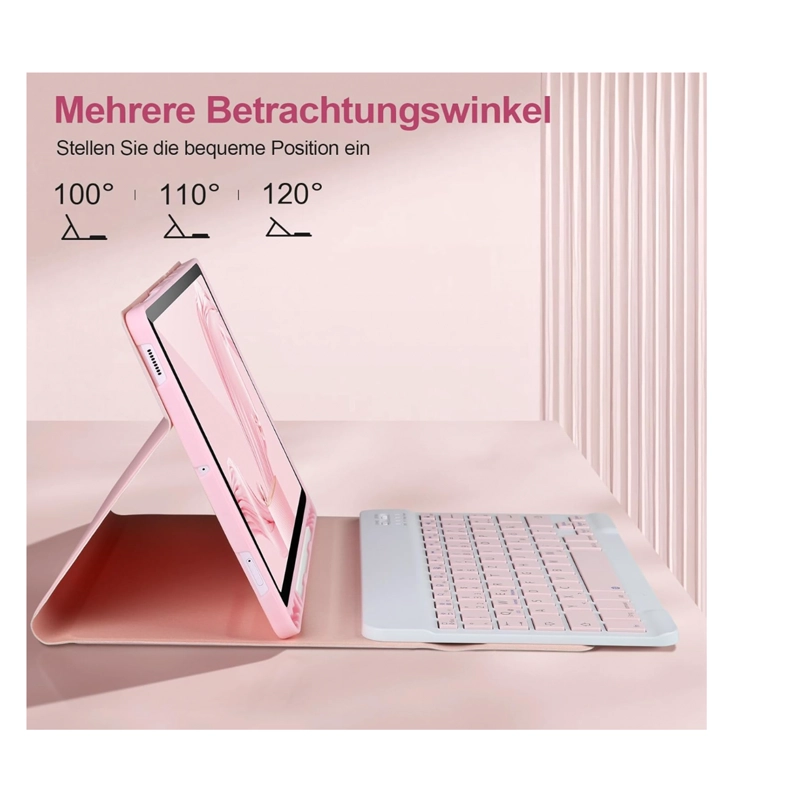 FUNDA CON TECLADO ESPAÑOL PARA SAMSUNG TAB S9 FE 10.9 ROSADO - 2