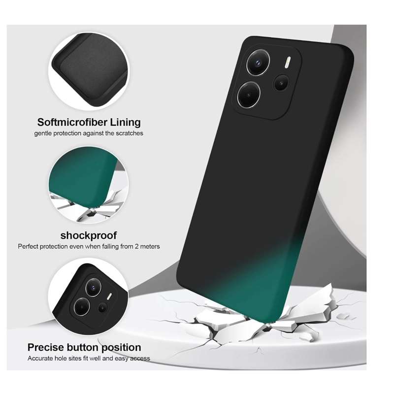 CARCASA FUNDA PARA XIAOMI REDMI NOTE 14 4G GOMA NEGRO - 3