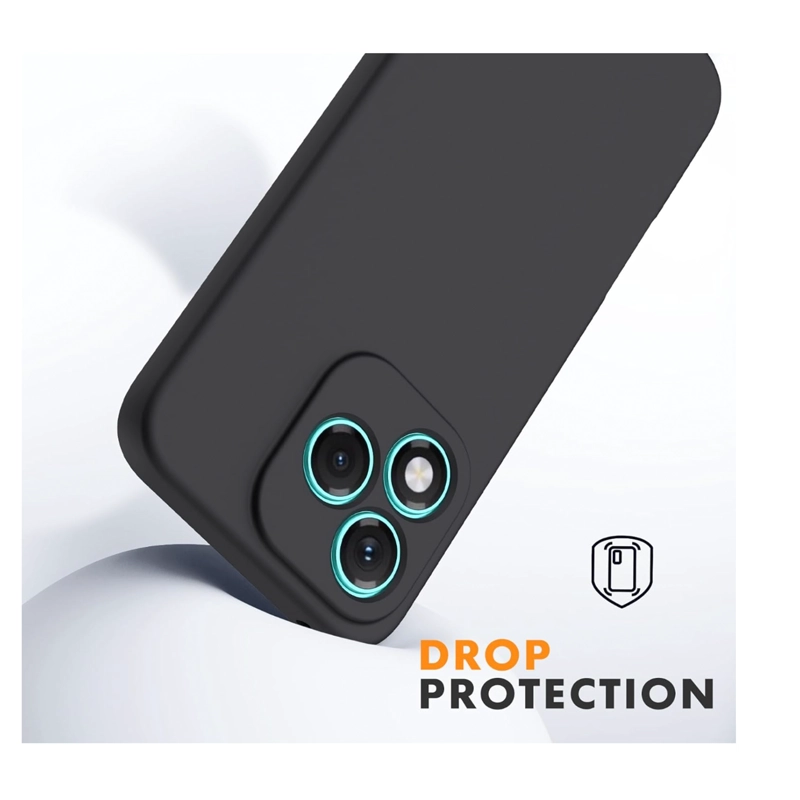 CARCASA FUNDA COMPATIBLE CON HONOR 400 LITE GOMA NEGRO - 3