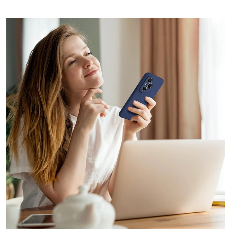 CARCASA FUNDA COMPATIBLE CON HONOR 400 PRO GOMA AZUL OSCURO - 4