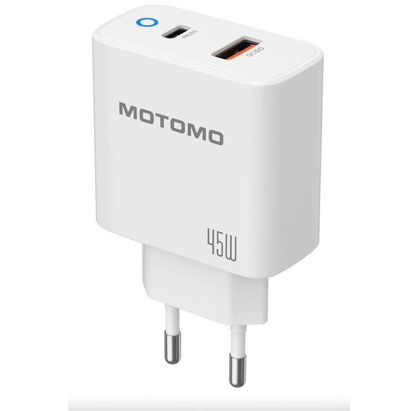 MOTOMO ADAPTADOR DE CORRIENTE 2PUERTOS PD45W + QC18W