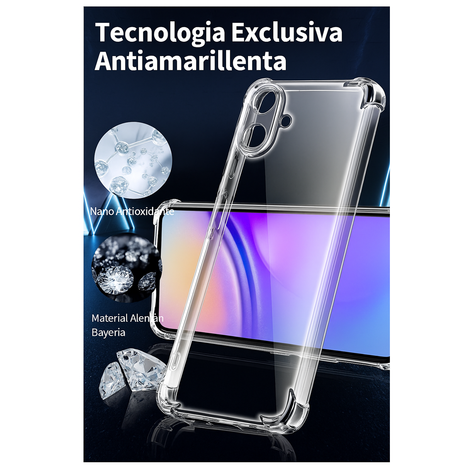 CARCASA ANTI GOLPES TRANSPARENTE PARA SAMSUNG A07 REFORZADO - 3