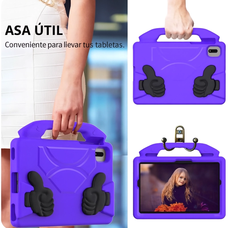 CARCASA NIÑO ANTIGOLPE  COMPATIBLE CON TABLET SAMSUNG S10 FE 11' ROJO - 4