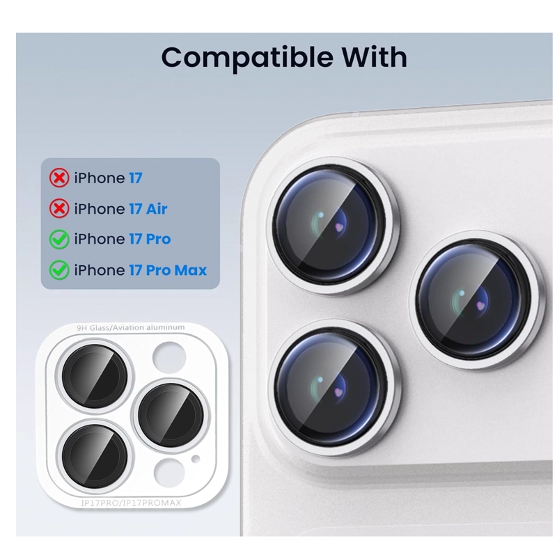 PROTECTOR DE LENTE METALIZADO PARA CAMARA DE IPHONE 17 PRO/17 PRO MAX - 2