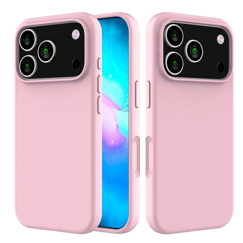 CARCASA GOMA LAMINA VIDRIO COMPATIBLE CON IPHONE 17 PRO MAX ROSADO - 2