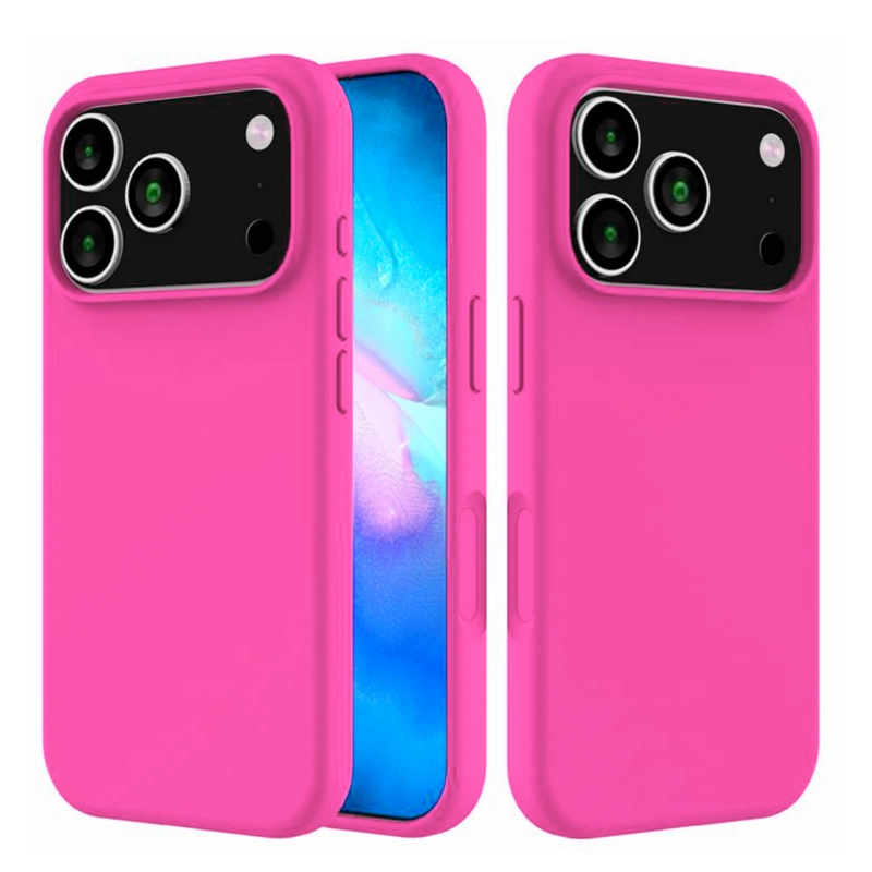 CARCASA GOMA LAMINA VIDRIO PARA IPHONE 17 PRO FUCSIA - 2