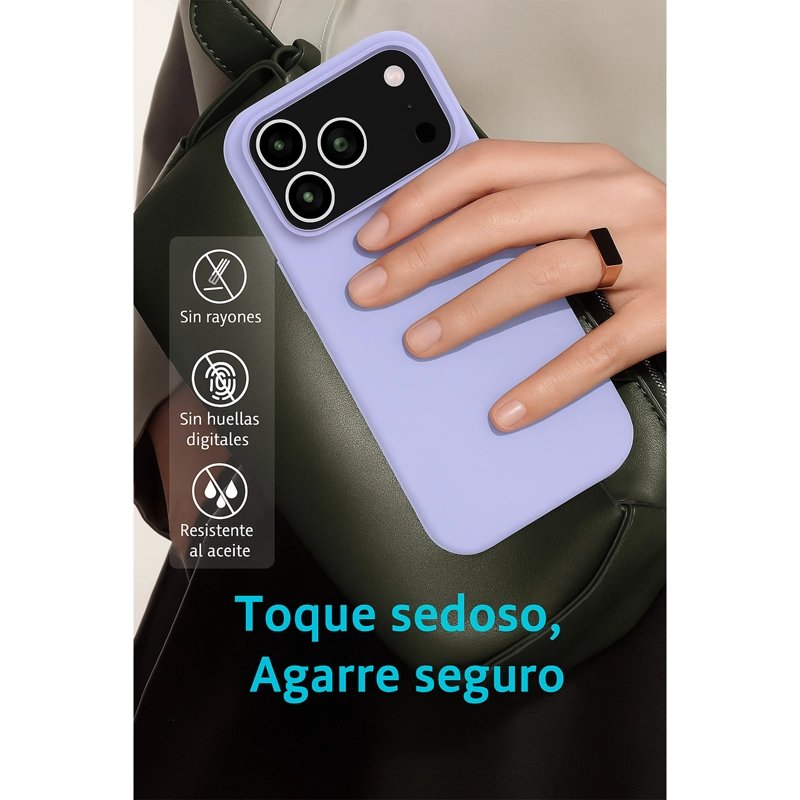 CARCASA GOMA LAMINA VIDRIO COMPATIBLE CON IPHONE 17 PRO LILA - 3