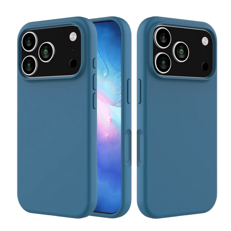 CARCASA GOMA LAMINA VIDRIO COMPATIBLE CON IPHONE 17 PRO AZUL OSCURO - 2