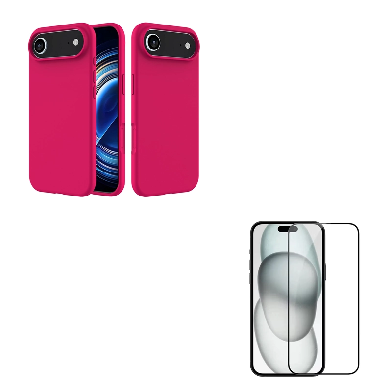 GENÉRICO CARCASA GOMA LAMINA VIDRIO COMPATIBLE CON IPHONE 17 AIR FUCSIA