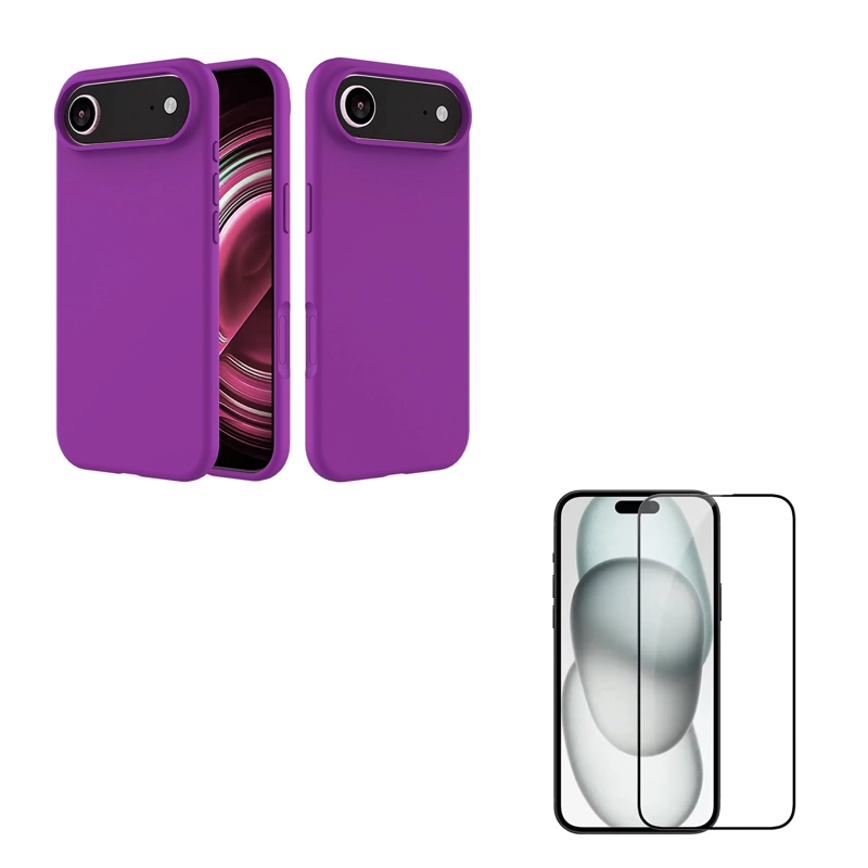 GENÉRICO CARCASA GOMA LAMINA VIDRIO COMPATIBLE CON IPHONE 17 AIR MORADO