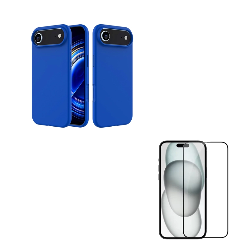 GENÉRICO CARCASA GOMA LAMINA VIDRIO COMPATIBLE CON IPHONE 17 AIR AZUL