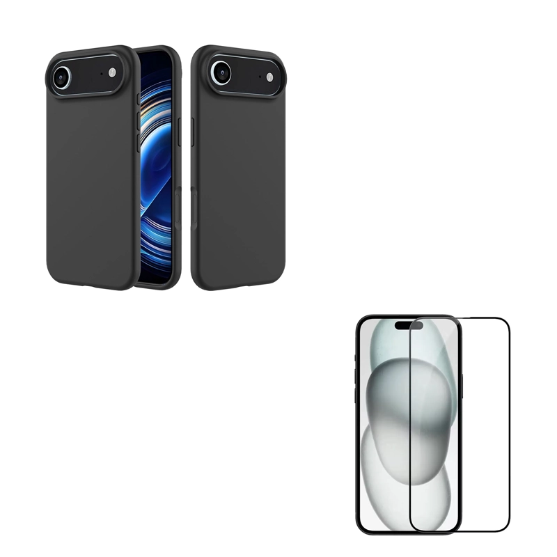 GENÉRICO CARCASA GOMA LAMINA VIDRIO COMPATIBLE CON IPHONE 17 AIR NEGRO
