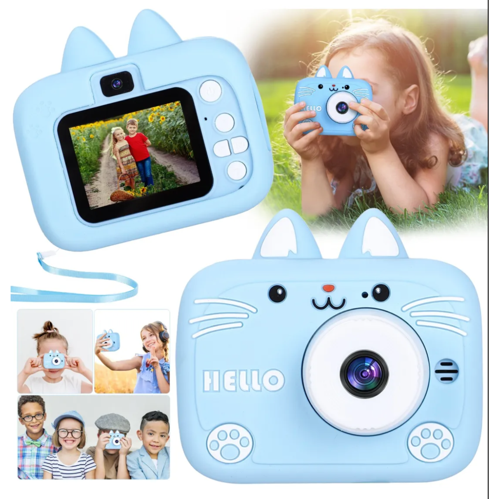 CAMARA DIGITAL RECARGABLE FOTOS VIDEOS 1080P X900 AZUL - 4