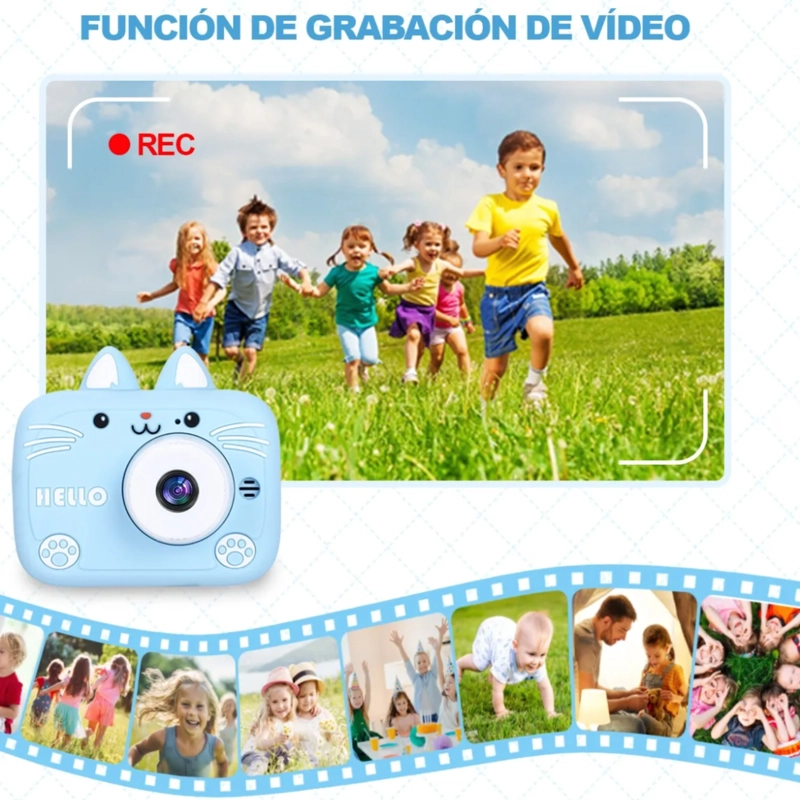 CAMARA DIGITAL RECARGABLE FOTOS VIDEOS 1080P X900 AZUL - 6