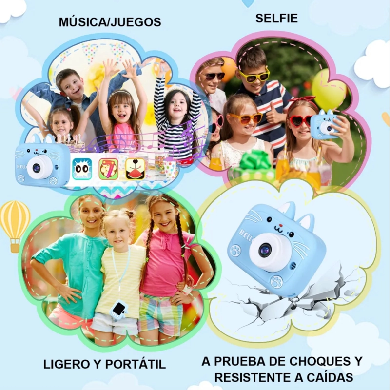 CAMARA DIGITAL RECARGABLE FOTOS VIDEOS 1080P X900 AZUL - 9