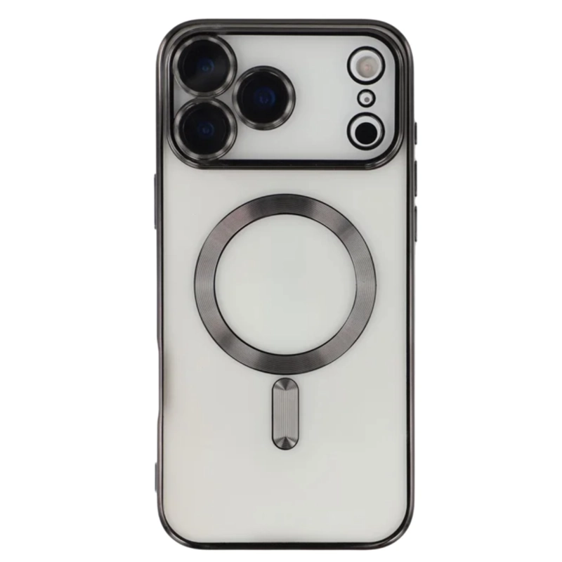 CARCASA PARA IPHONE 17 PRO BORDES COMPATIBLE CON MAGSAFE NEGRO - 1