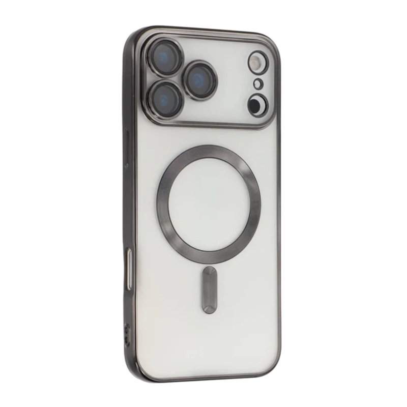 CARCASA PARA IPHONE 17 PRO BORDES COMPATIBLE CON MAGSAFE NEGRO - 2