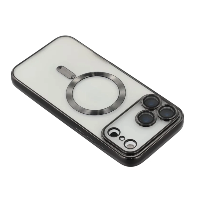 CARCASA PARA IPHONE 17 PRO BORDES COMPATIBLE CON MAGSAFE NEGRO - 4