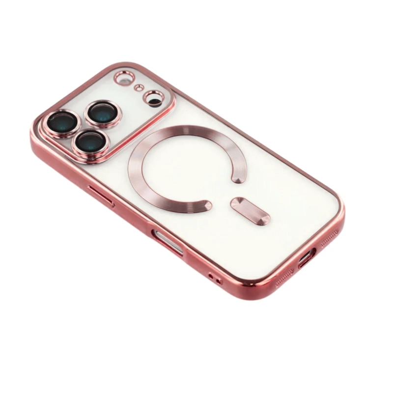 CARCASA PARA IPHONE 17 PRO BORDES COMPATIBLE CON MAGSAFE GOLD ROSE - 5