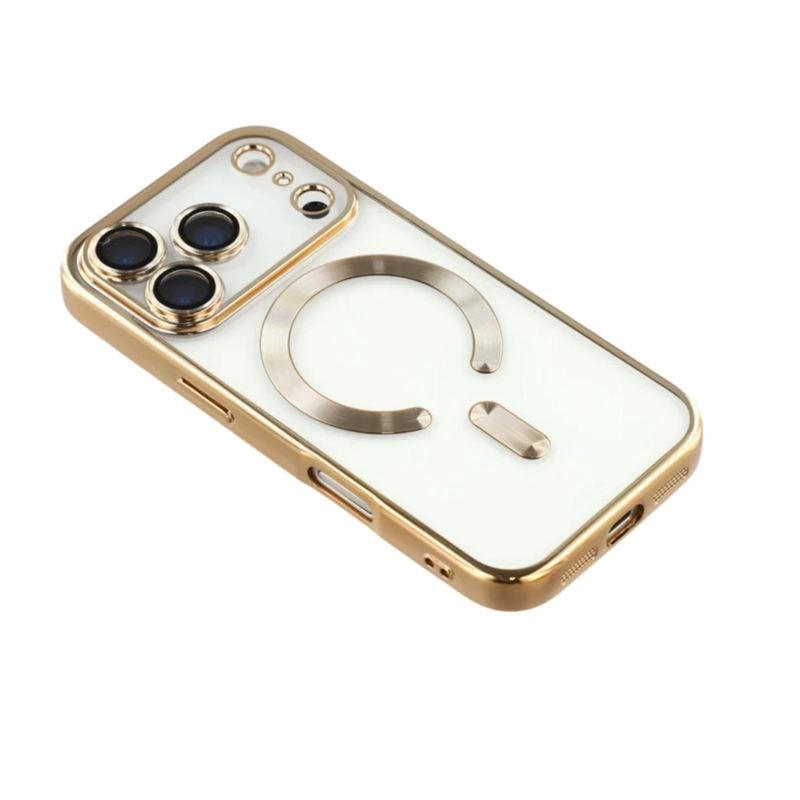 CARCASA PARA IPHONE 17 PRO BORDES COMPATIBLE CON MAGSAFE DORADO - 2