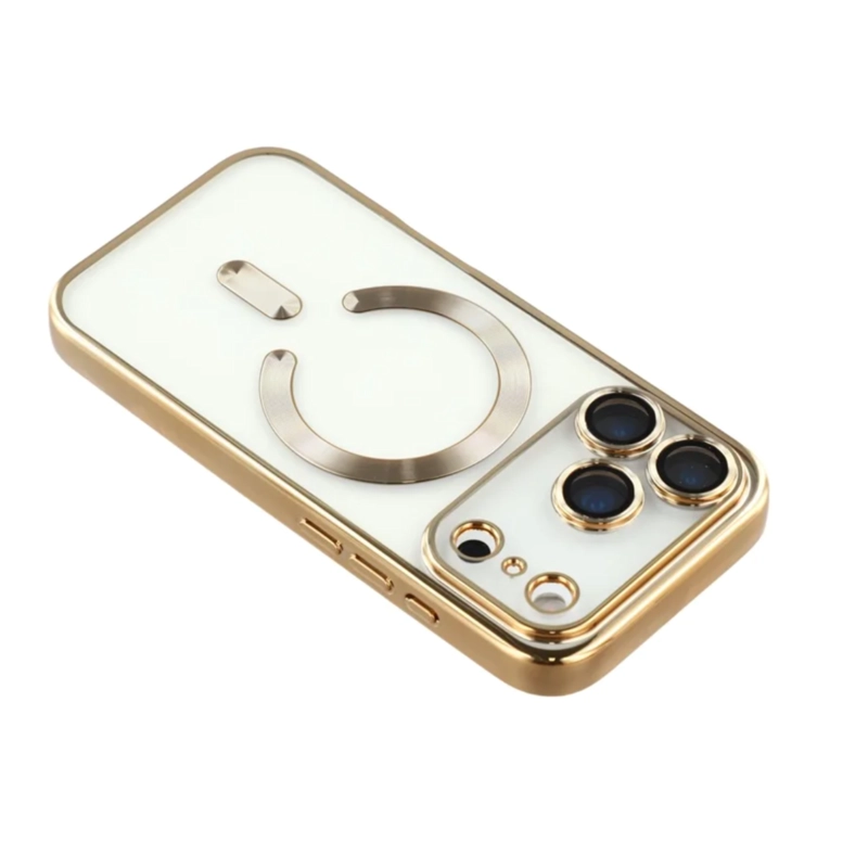CARCASA PARA IPHONE 17 PRO BORDES COMPATIBLE CON MAGSAFE DORADO - 3