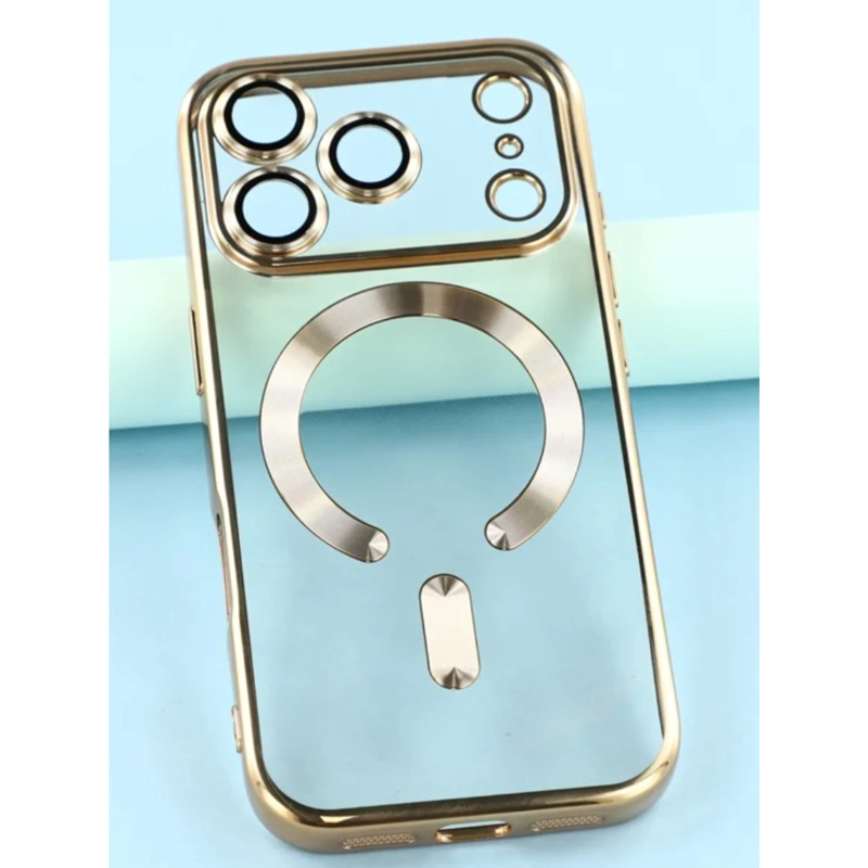CARCASA PARA IPHONE 17 PRO BORDES COMPATIBLE CON MAGSAFE DORADO - 4